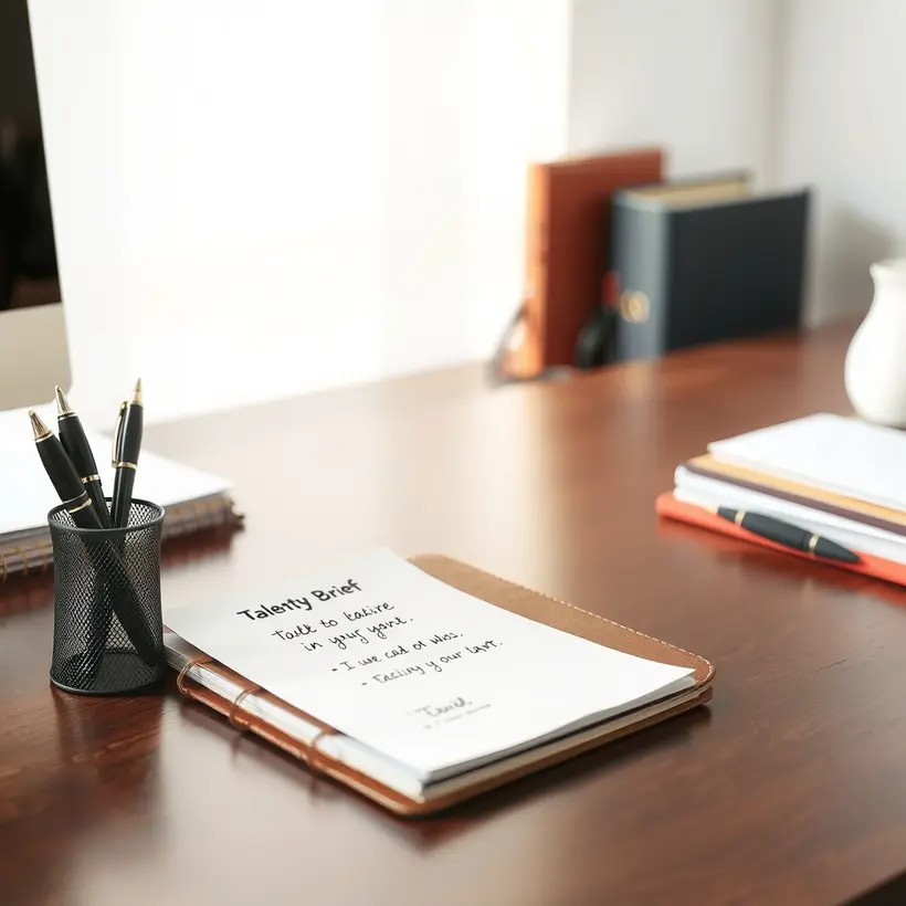 What should a talent brief include?